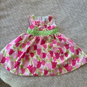 Rare Editions Pink and Green Floral Dress